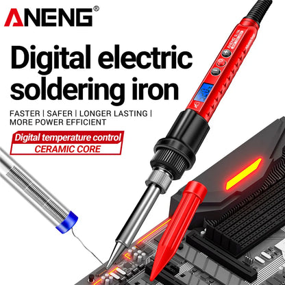 ANENG 60W Professional Electric Soldering Iron Adjustable Temperature SL106 EU/220V US/110V Welding Repair + M113 Multimeter Too