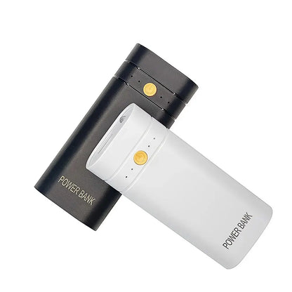 2 Slots 5V 18650 Power Bank Box Kit Fast Charging Power Bank TYPE-C USB Output Ports Plastic Shell Portable Battery Charger Case