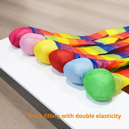 Interactive Rainbow Windproof Sandbag Safe Catch Tail Soft Ball Children Parent Outdoor Sports Meteor Ball Sensory Training Toy