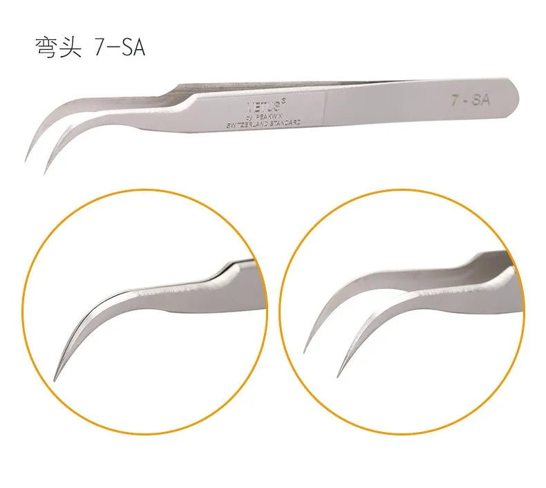 100% brand Stainless Steel anti-static eyelash tweezers superhard Eyelash Extension tool Best Quality Tweezer
