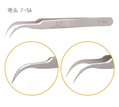 100% brand Stainless Steel anti-static eyelash tweezers superhard Eyelash Extension tool Best Quality Tweezer