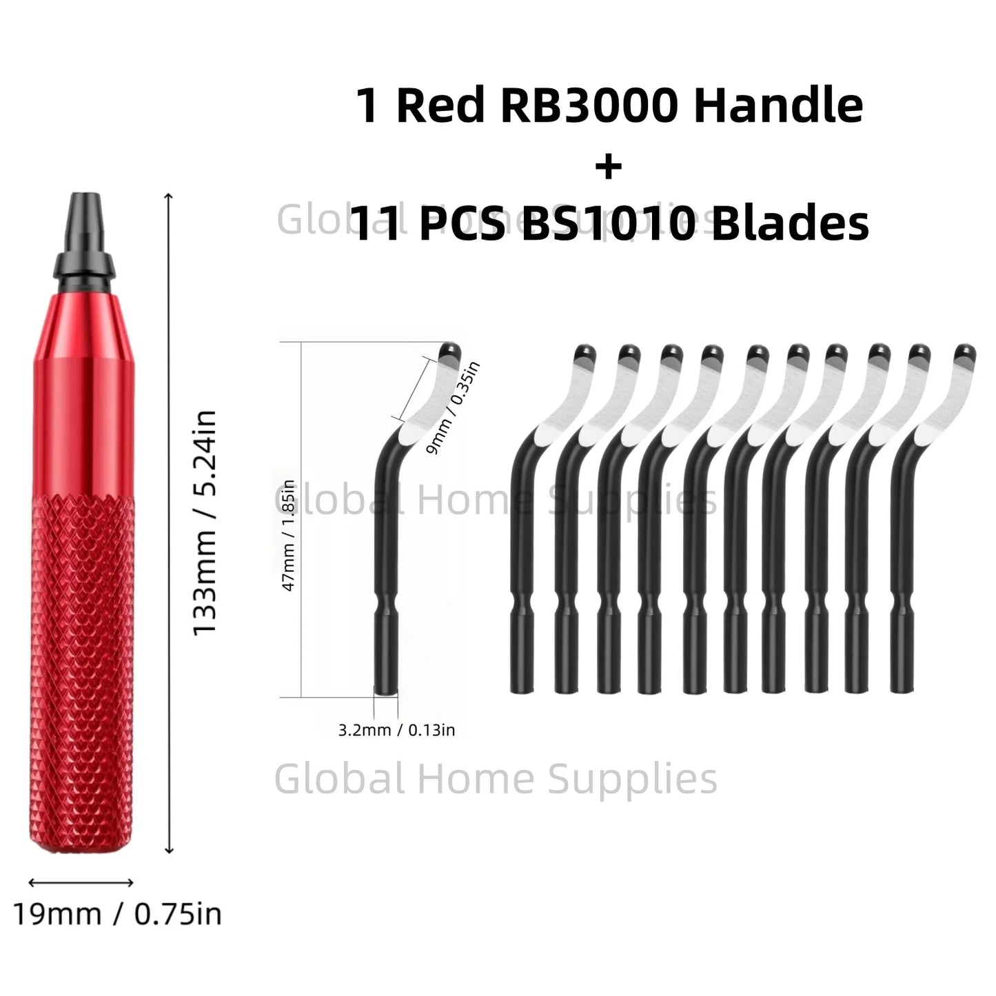 Deburring Tool RB3000 with 1 or 11 High Speed Steel Swivel Blades BS1010 BS1018 BK3010 BS3010 360 Degree Rotary Head Burr Remove