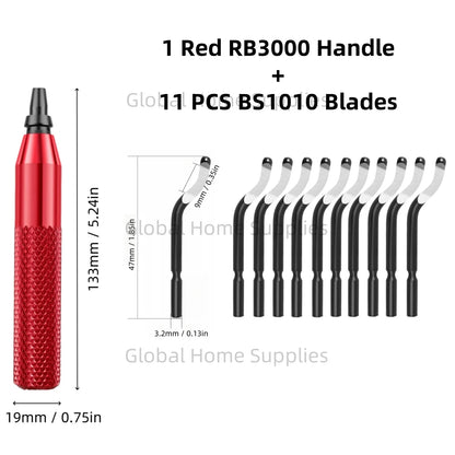 Deburring Tool RB3000 with 1 or 11 High Speed Steel Swivel Blades BS1010 BS1018 BK3010 BS3010 360 Degree Rotary Head Burr Remove