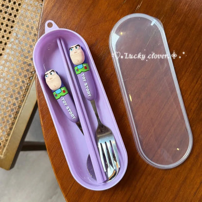 Toy Story 5 Spoon Fork Cutlery Set Woody Buzz Lightyear Jessie Forky Alien Cartoon Character Birthday Christmas Gift For Fans