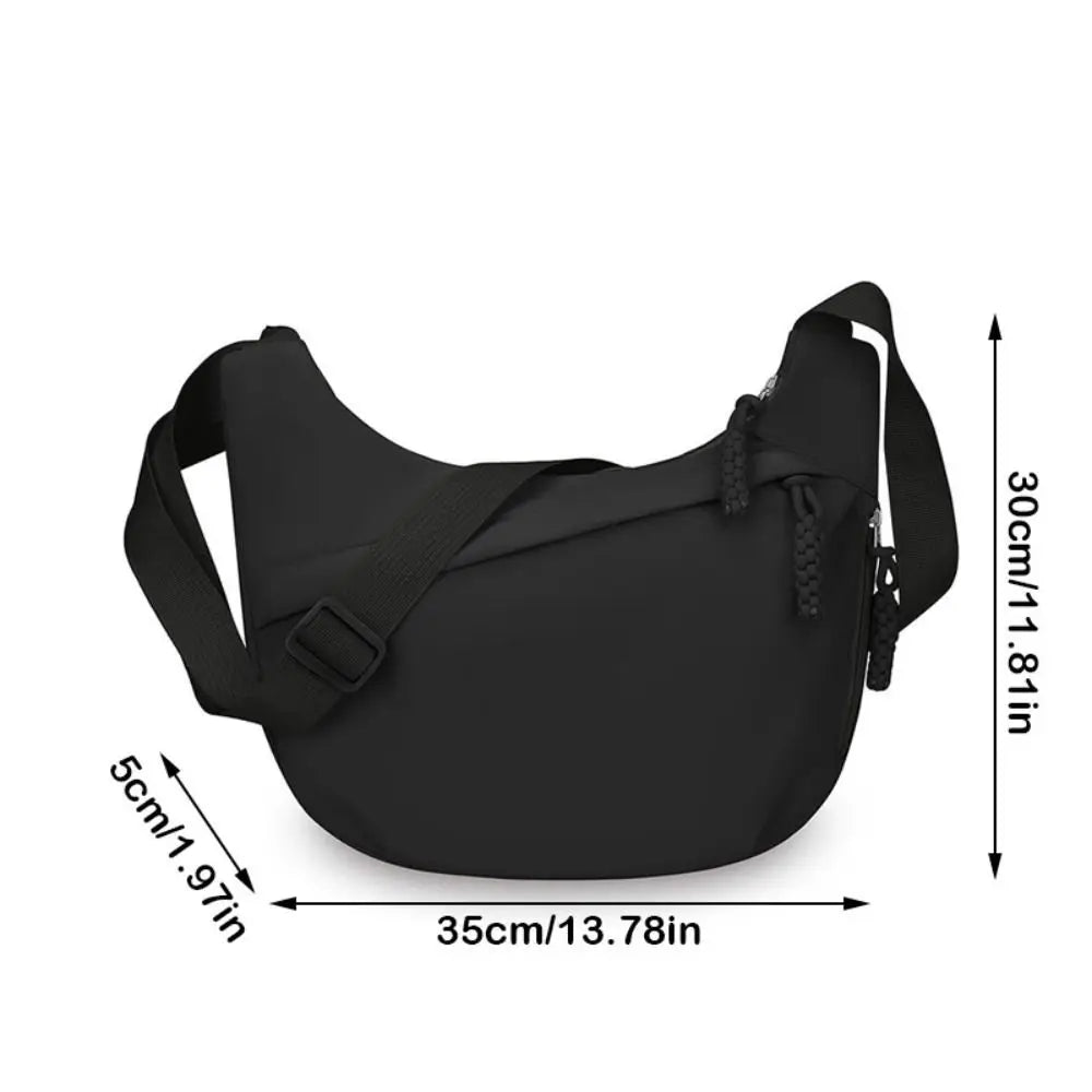 Fashion Large Capacity Women's Crossbody Bag Solid Color Multi-layered Shoulder Bag Simple Dumpling Bag Travel