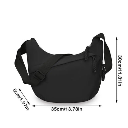 Fashion Large Capacity Women's Crossbody Bag Solid Color Multi-layered Shoulder Bag Simple Dumpling Bag Travel