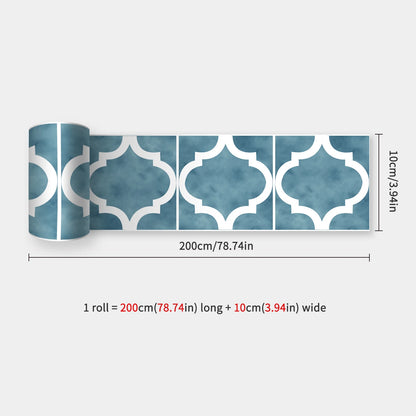 10x200cm Baseboard Sticker Moroccan Mosaic Tile Style Wall Border Sticker DIY Kitchen Bathroom Decoration Waistline Wall Sticker