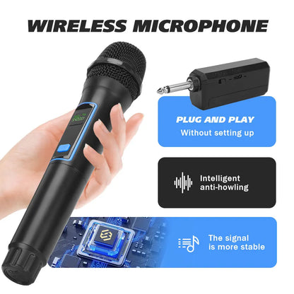 LMBGM W6 2.4G Wireless Charging Handheld Microphone System with High Cost Performance for Church,Wedding, Karaoke, Outdoor Use