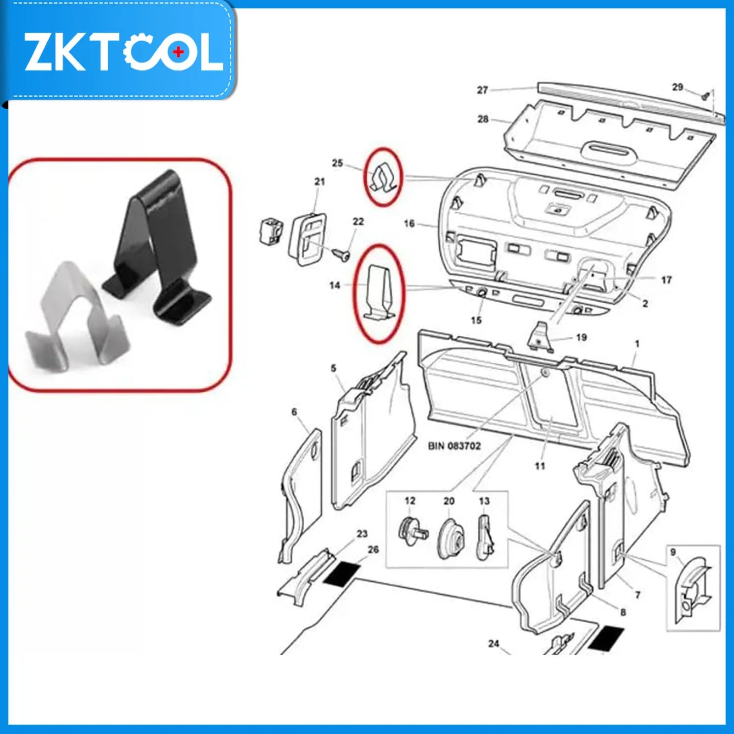 T40280 OMEGA Clip Remover, Interior Remover, Panel Remover, Clip Clamping Tool, Body Panel Clip Remover Wrench
