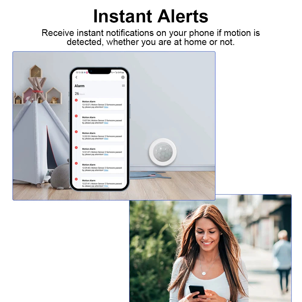 Zigbee PIR Motion Sensor PIR Infrared Detector Smart Home Security Alarm Ewelink App Control for Home Security