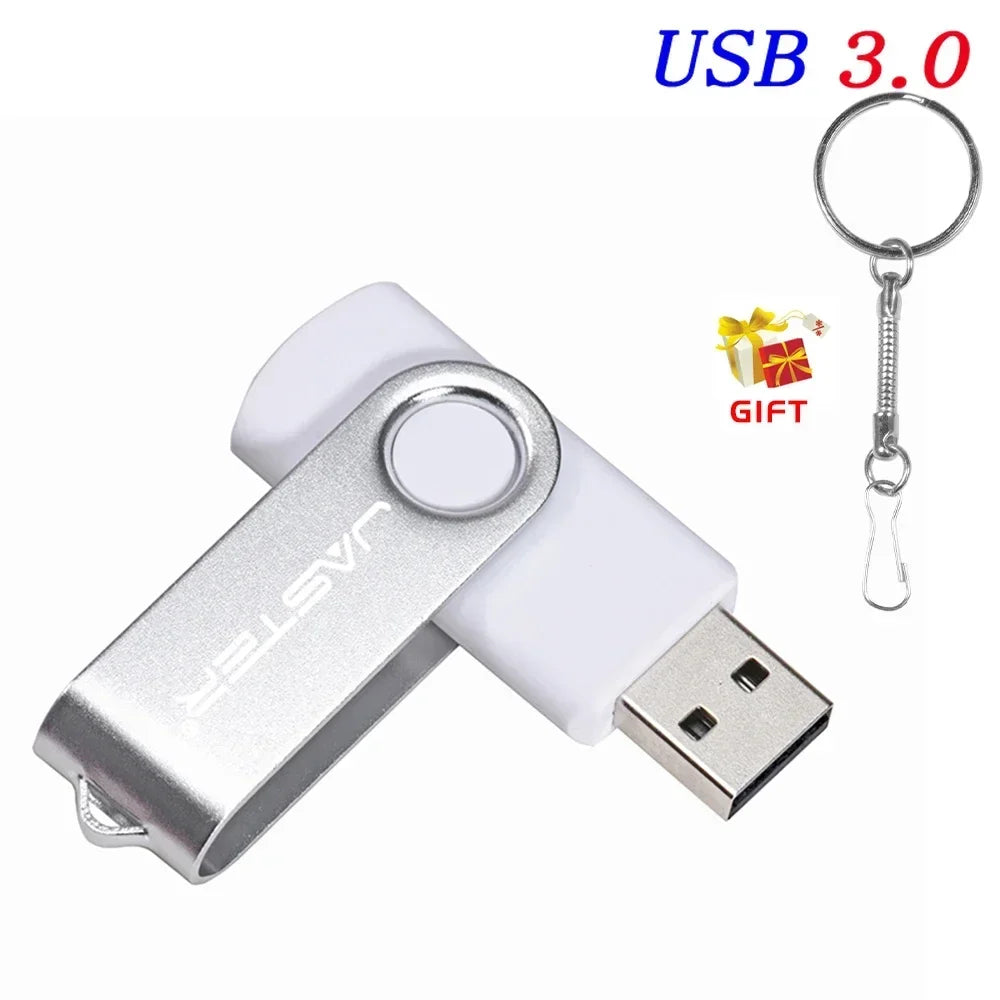 High Speed Mini USB 3.0 Flash Drive 128GB Rotatable Memory Stick Free Key Chain Pen Drive 64GB Red Pendrive Black U Disk 32GB