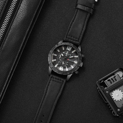 1/5PCS Men Fashion Sports Leather Strap Wristwatch Business Arabic Numeral Dial Quartz Watches Reloj Mujer（Without Box）