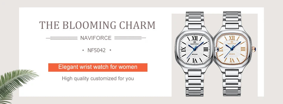 NAVIFORCE Women Quartz Watch Retro Fashion 3ATM Waterproof Stainless Steel High Quality Durable Elegant Daily Ladies Wristwatch