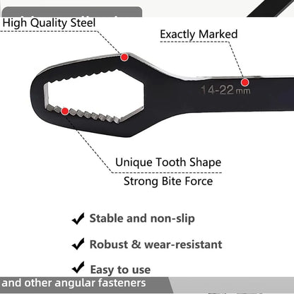 1pcs headed multifunctional universal wrench universal wrench self tightening drooping wrench repair tool for household mainten
