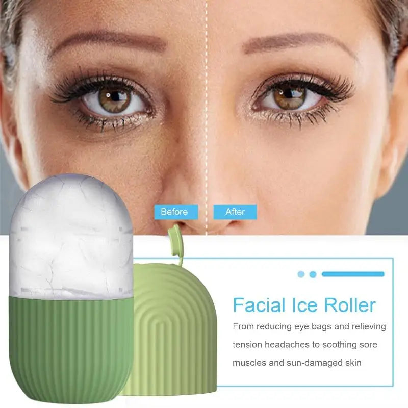 [ZY]Ice Face Roller Ice Cube Beauty Massage Silicone Ice Mold Eye Puffiness Ice Facial Roller Shrink Pores Multifunctional Mold
