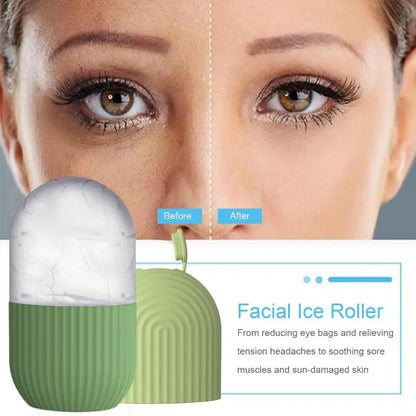 [ZY]Ice Face Roller Ice Cube Beauty Massage Silicone Ice Mold Eye Puffiness Ice Facial Roller Shrink Pores Multifunctional Mold