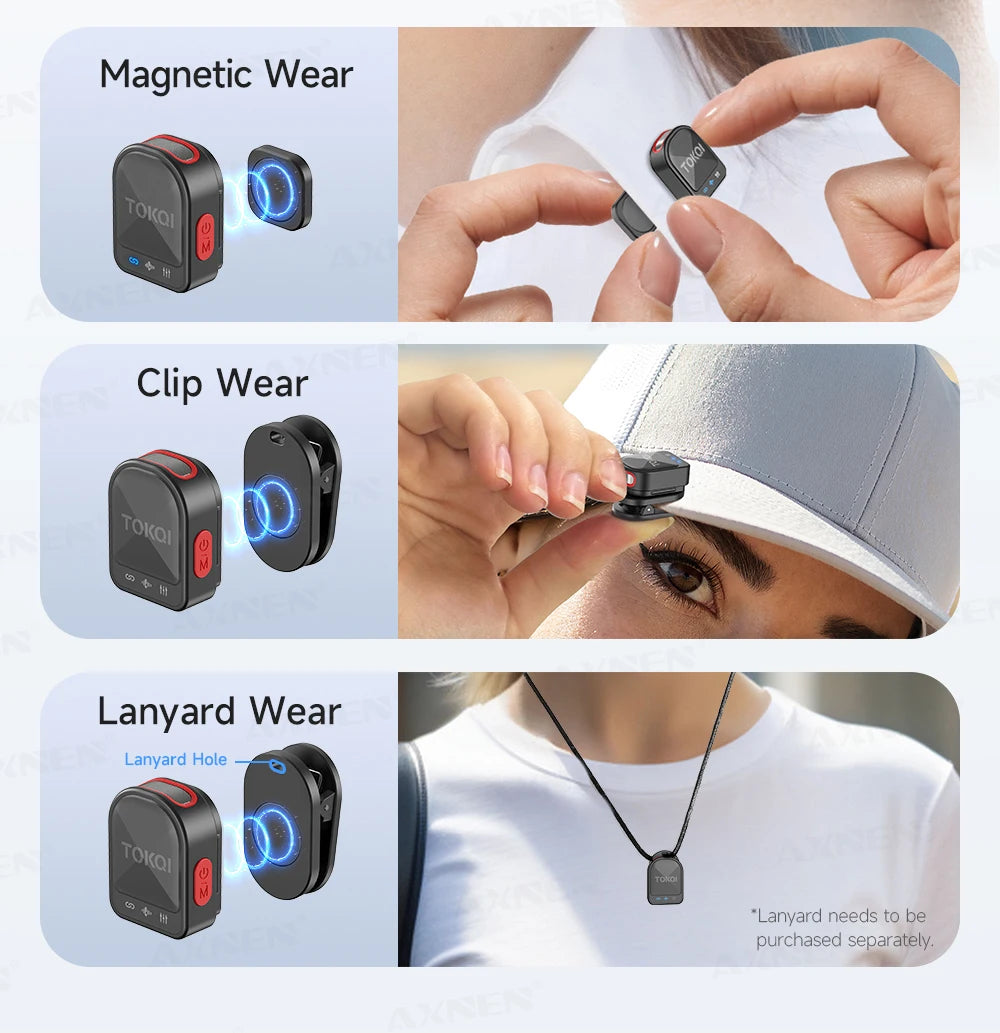 AXNEN Wireless Mini Lapel Microphone Bluetooth Magnetic Attraction Noise Reduction Card for Mobile Phone Live Broadcast Gaming
