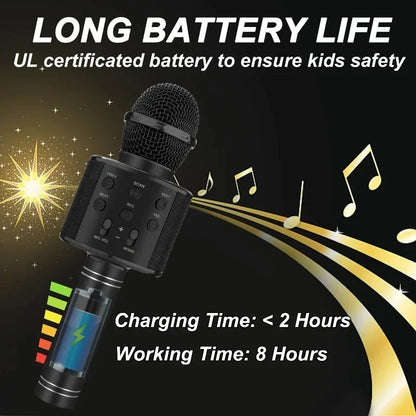 Bluetooth Karaoke Microphone Wireless Karaoke Mic for Adults Kids Singing - Perfect Toys for Girls Birthday Gifts
