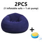 1 Inflatable Lazy Sofa, Outdoor Chair, Oval Inflatable Sofa, Camping Folding Leisure Recliner, Full Backrest Armrest Single Nap Sofa