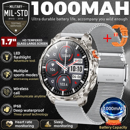 T-Rex 3 Military 1000mAh Super Capacity Battery Men Smart Watch 1.75" HD Screen Call 5ATM Waterproof Sport Smart Watches For Men