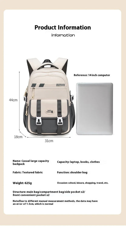 New School Bag with High Appearance Level Junior High School Backpack Large Capacity Primary School Backpack Ins Wind