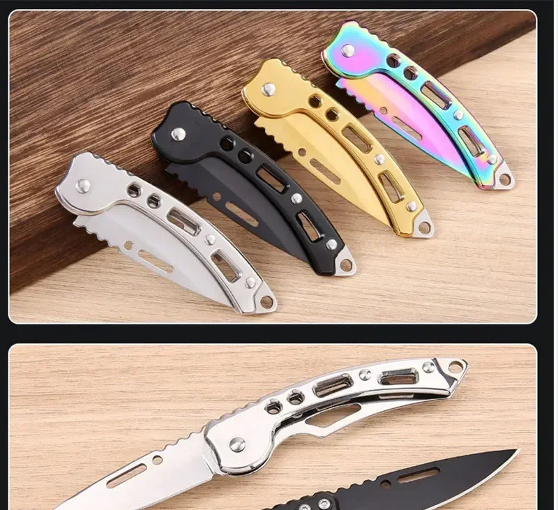 NEW Stainless Steel Folding Knife With Keychain Outdoor Carrying Knife Sharp Pocket Knife Fruit Knife Folding Knife Outdoor Tool