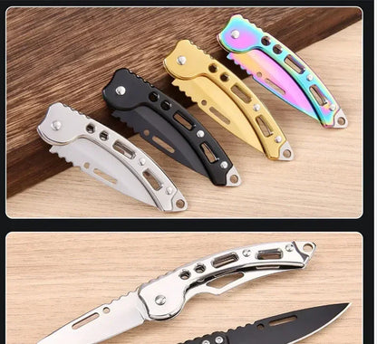 NEW Stainless Steel Folding Knife With Keychain Outdoor Carrying Knife Sharp Pocket Knife Fruit Knife Folding Knife Outdoor Tool