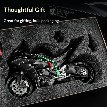 Kawasaki Ninja H2R 1:9 Scale Dynamic Model - Smoke Effect Alloy Motorcycle in Gift Box, Collector‘s Edition Cars