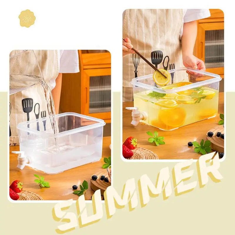 ☭6.5L Large Capacity Cold Water Pitcher Cold Kettle With Faucet In Refrigerator Iced Beverage Dispenser Refrigerator And Spigot
