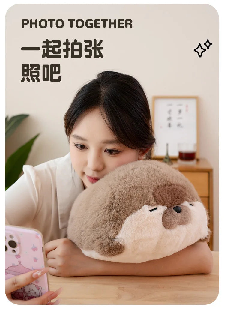 40CM Cute Seal Plush Pillow Lifelike Simulation Stuffed Sea Otter Soft Doll Animal Toy Kawaii Cartoon Blue Brown Otter Kid Gift