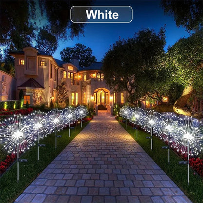 Solar Firework Light 90-200LED Outdoor Garden Decor Waterproof Auto On/Off Energy Saving Easy Installation Party Wedding Decor