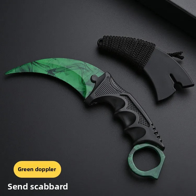 24styles Skin Karambit Precision Die Casting Stainless Steel Model Safety Outdoor Coaplay Claw Knives Collectible Game Toys Boys