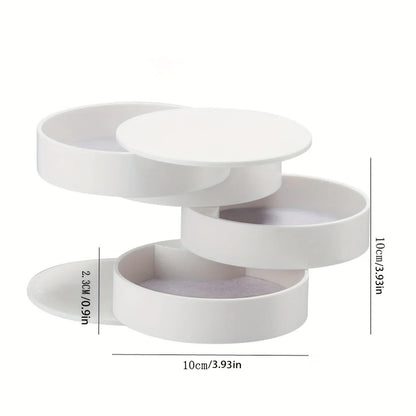 Rotating Multi-layer Desktop Storage Box Hair Accessories Jewelry Makeup BoxNWith Lid Dustproof Jewelry Box Jewelry Storage Box