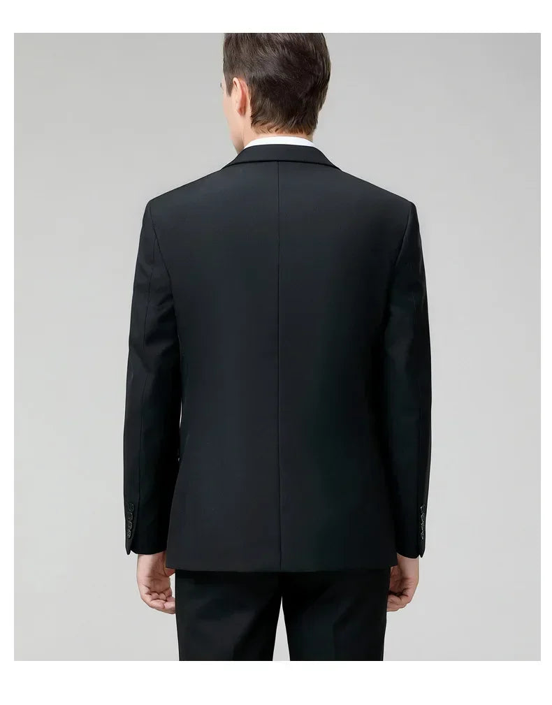 Suit S-8XL (Blazer+ Trousers) Men's Fashion Business Plus Size Gentleman's Casual Shirt for Work Slim-fit Wedding Formal Suit