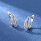 925 Sterling Silver Earrings Jewelry High Quality Retro Simple Pattern Purple White Zircon Earrings Hot Sale
