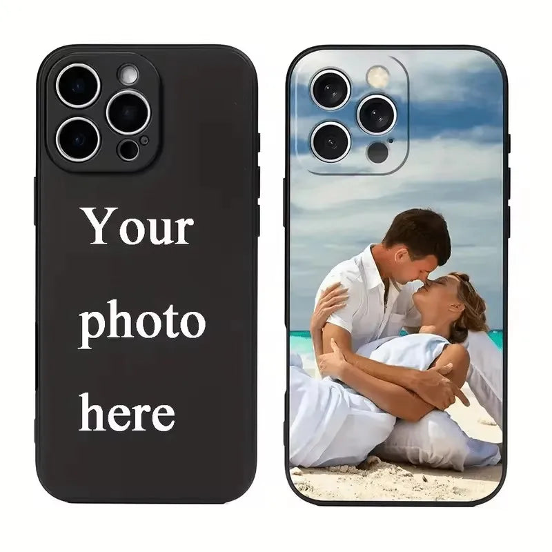 Couple Customization Phone Case For iPhone 18 17 16 15 14 13 12 11 Pro Xs Max Plus Mini XR 17e 16e Air DIY Photo Silicone Cover