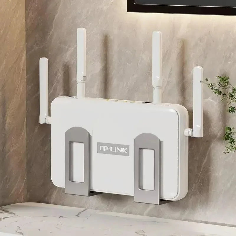 Uchwyt ścienny na router i dekoder z regulowanym wspornikiem, wielofunkcyjna półka do zarządzania kablami do przechowywania urządzeń WiFi