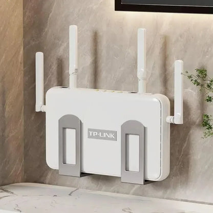 Uchwyt ścienny na router i dekoder z regulowanym wspornikiem, wielofunkcyjna półka do zarządzania kablami do przechowywania urządzeń WiFi