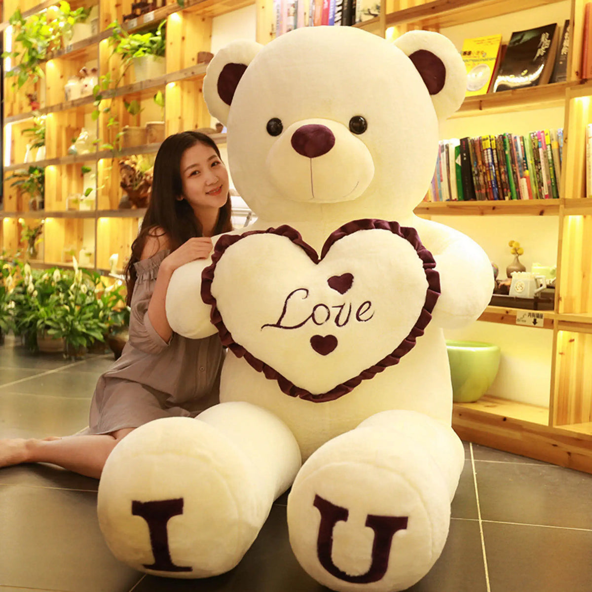 80/100cm Big LOVE Bear Plush Toy Lovely Huge Stuffed Soft Bear Doll Lover Bear Kid Toy Girlfriend Valentine's Day Birthday Gifts