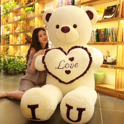 80/100cm Big LOVE Bear Plush Toy Lovely Huge Stuffed Soft Bear Doll Lover Bear Kid Toy Girlfriend Valentine's Day Birthday Gifts