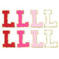 8pcs Sweet 26 Letters Towel Embroidery Patch Pink A-Z Self-adhesive Sticker Decoration For DIY Apparel Bag Crafts Accessories