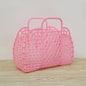 Summer Jelly Bag Portable Vegetable Basket Hollow Jelly Bag Girl Large Capacity Holiday Handbag Jelly Beach Tote Bags Organizer