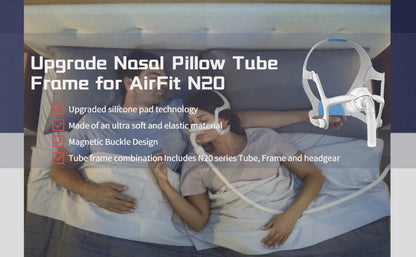 ResMed AirFit N20 Nasal Mask Set, CPAP Compatible, Reusable Frame Elbow Assembly Kit with Headgear Frame Tube N20 Cushion