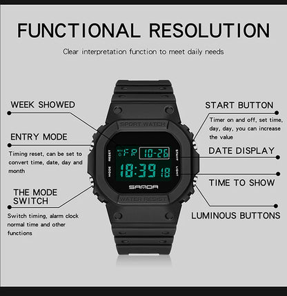 SANDA Fashion Top Brand G Style Digital Men's Watch Luxury Military Sport Waterproof Alarm Stopwatch Clock Men Relogio Masculino