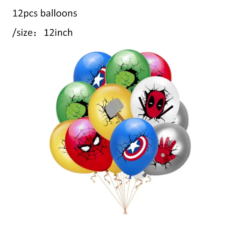 Avengers Marvel Party Decorations SuperHero Theme Tableware Kit Balloon Deco Happy Birthday Banner Supplies for Boys Favors Gift