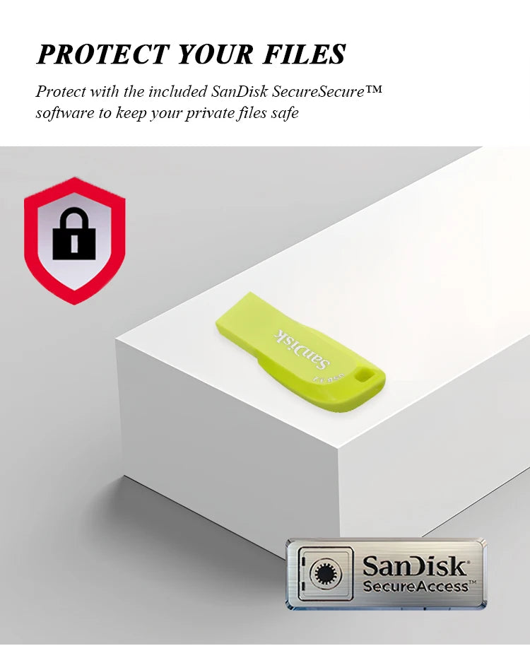 USB 3.2 Sandisk CZ410 USB Flash Drive 32GB 64GB 128GB High Speed Pen Drive Yellow Memory Stick Original pendrive Mini U Disk