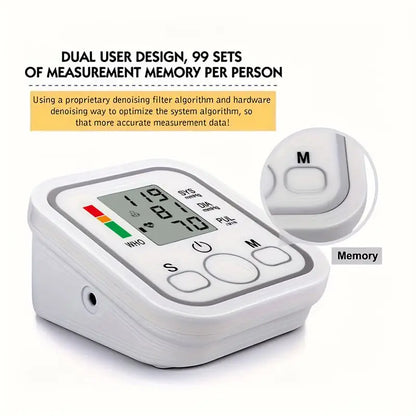 Upper Arm Automatic Blood Pressure Monitor BP Sphygmomanometer Pressure Meter Tonometer for Measuring Arterial Pressure