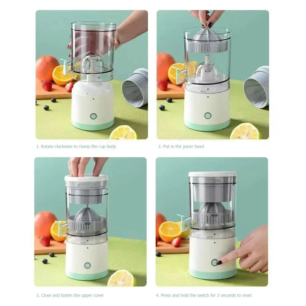 HOMEFISH Electric Juicer Juice Cup Citrus Orange Squeezer USB Charging Kitchen Fruit Juicer Blender Separator Press Machine
