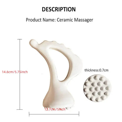 Ceramic Gua Sha Board Skin Scraping Tools Face Massager Whole Body Carving Body Guasha, Body Massage Tool~