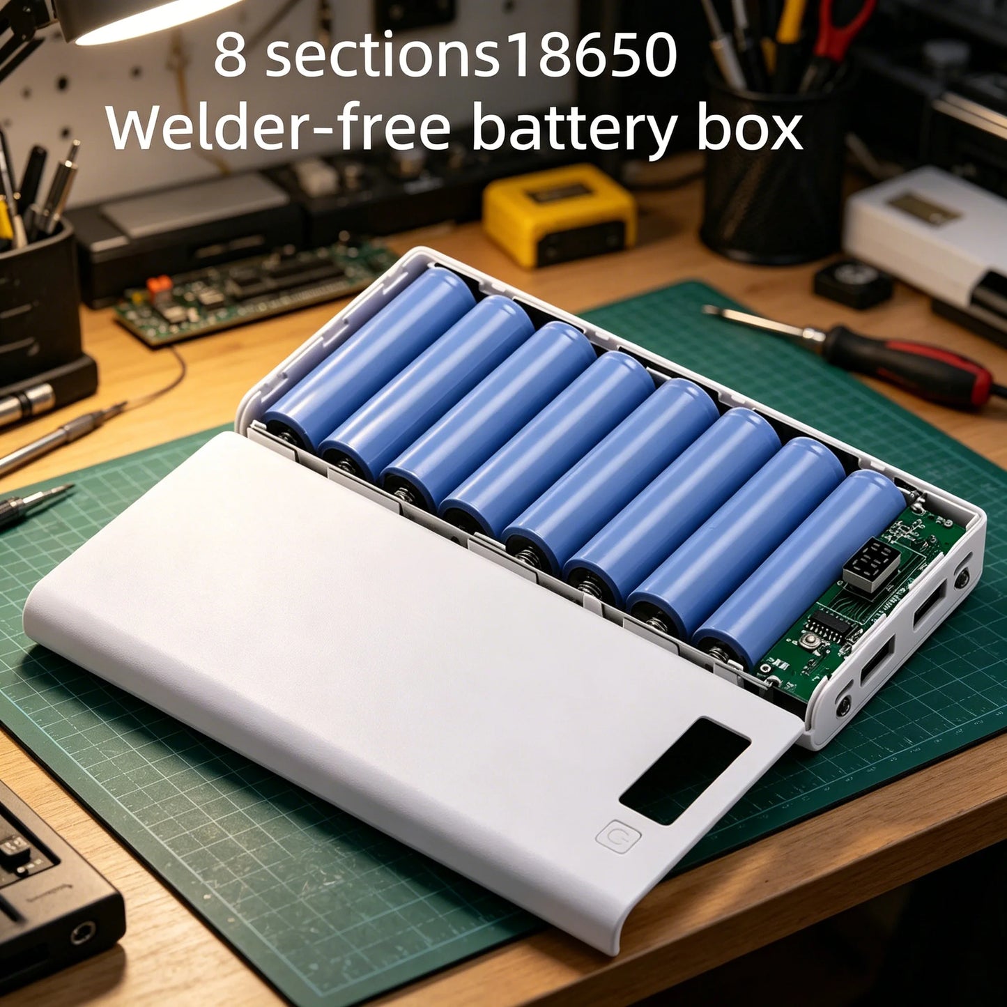 8×18650 Battery Box LED Power Bank Shell Case Dual USB Charging Storage Box Portable Battery Holder Mobile Phone Charger Case